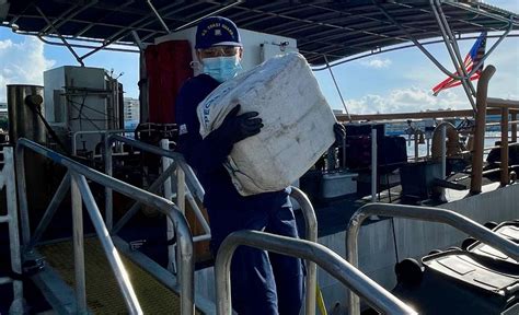 Coast Guard offloads over $186M in cocaine from interdictions at sea; 12 in custody